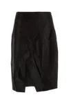 Loulou Studio Loulou Dark Brown Calf Hair Myra Skirt In Black
