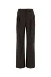 Loulou Studio Loulou Dark Brown Wool Sbiru Palazzo Pant In Multi