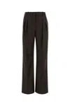 Loulou Studio Loulou Dark Brown Wool Sbiru Palazzo Pant In Multi
