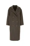 Loulou Studio Loulou Dove Grey Wool Blend Borneo Coat In Brown
