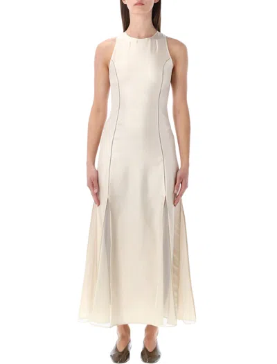 Loulou Studio Loulou Elegant Midi Dress With Fitted Bodice And Flared Skirt In Animal Print