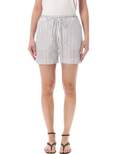 Loulou Studio Loulou Elevated Drawstring Shorts - Size L In Dark Red Light Blue