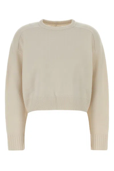 Loulou Studio Loulou Ivory Wool Blend Bruzzi Sweater In Neutral
