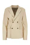Loulou Studio Loulou Ivory Leather Davao Blazer In White