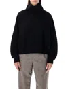 Loulou Studio Loulou Loulou De Saison Luke Wool-cashmere Stand Collar Sweater In Black