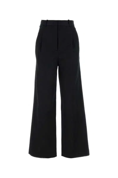 Loulou Studio Black Cotton Blend Idai Palazzo Pant