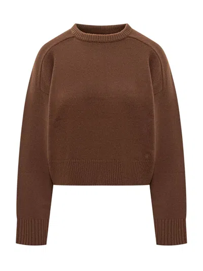 Loulou Studio Brown Wool Sweater With Crew Neck