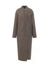 Loulou Studio Double-breasted Coat In Wool In Brown