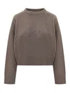 Loulou Studio Taupe Wool Sweater With Crew Neck In Brown