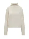 Loulou Studio White Turtleneck Sweater In Neutral