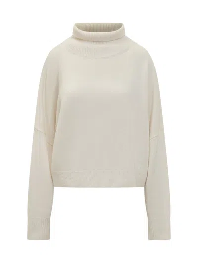 Loulou Studio White Turtleneck Sweater In Neutral