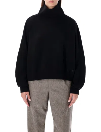 Loulou Studio Loulou Loulou De Saison Luke Wool-cashmere Stand Collar Sweater In Black