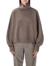 Loulou Studio Luke High Neck Sweater In Brown