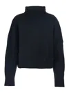 Loulou Studio Luke Stand Collar Sweater In Black