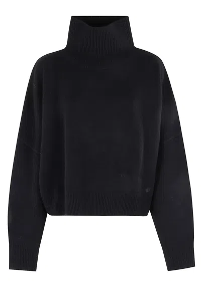 Loulou Studio Luke Stand Collar Sweater In Black