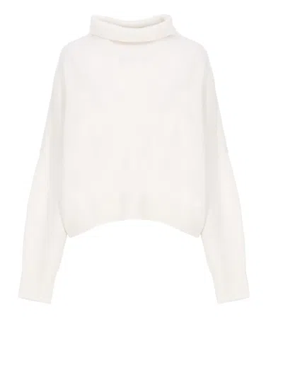Loulou Studio Luke Stand Collar Wool Sweater In White