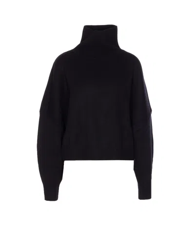 Loulou Studio Luke Stand Sweater In Black