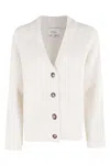 Loulou Studio Lynn V Neck Cardigan In White