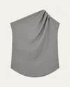 Loulou Studio Lyra Draped Sleeveless Blouse In Anthracite