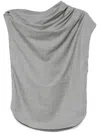 Loulou Studio Lyra Draped Sleeveless Blouse In Gray
