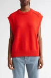 Loulou Studio Mari Wool Sleeveless Boxy Top In Chili