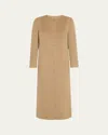 Loulou Studio Martil Long Wool Cashmere Coat In Mink Taupe