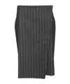 Loulou Studio Mason Knee Length Wrap Skirt In Black