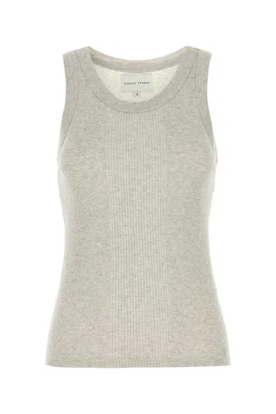 Loulou Studio Melange Grey Cotton Limba Tank Top