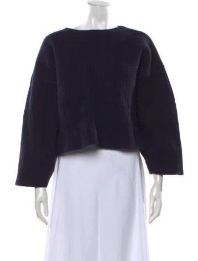 Pre-owned Loulou Studio Merino Wool Bateau Neckline Sweater In Black