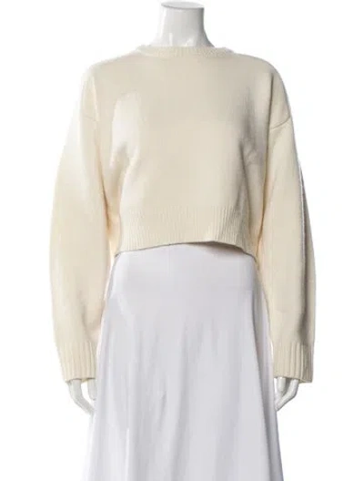 Pre-owned Loulou Studio Merino Wool Bateau Neckline Sweater In Neutral