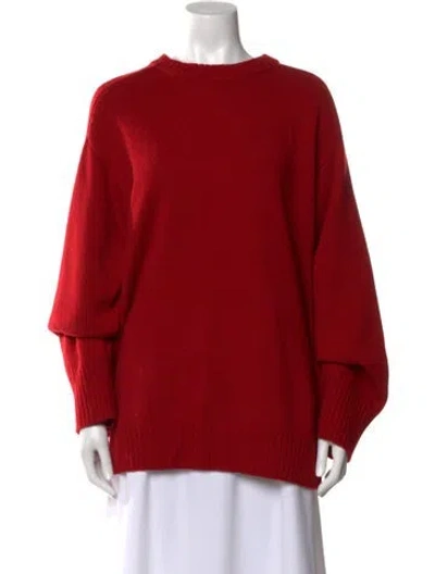 Pre-owned Loulou Studio Merino Wool Bateau Neckline Sweater In Red