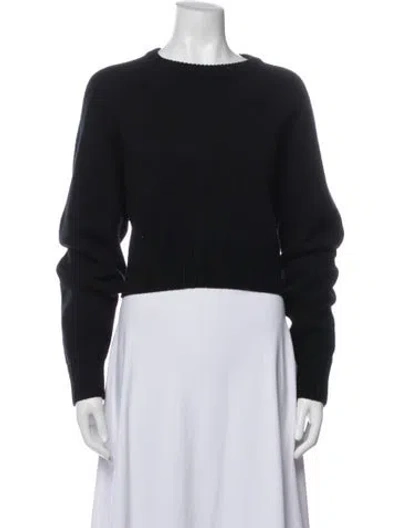 Pre-owned Loulou Studio Merino Wool Crew Neck Sweater In Black