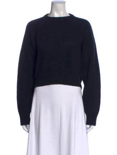 Pre-owned Loulou Studio Merino Wool Crew Neck Sweater In Black