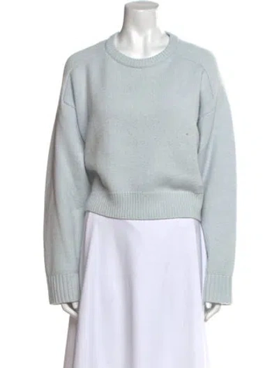 Pre-owned Loulou Studio Merino Wool Crew Neck Sweater In Blue
