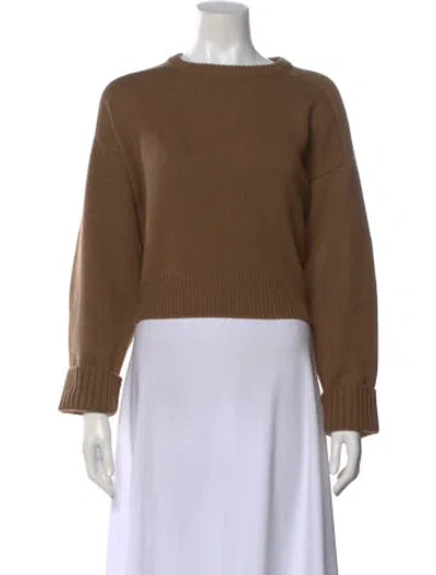 Pre-owned Loulou Studio Merino Wool Crew Neck Sweater In Brown