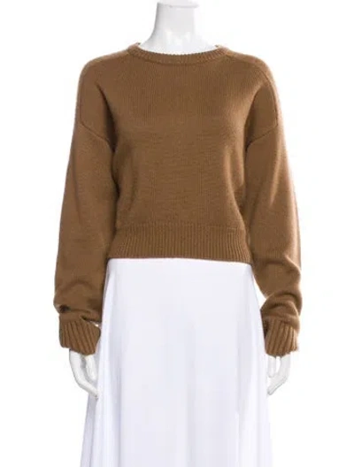 Pre-owned Loulou Studio Merino Wool Crew Neck Sweater In Brown