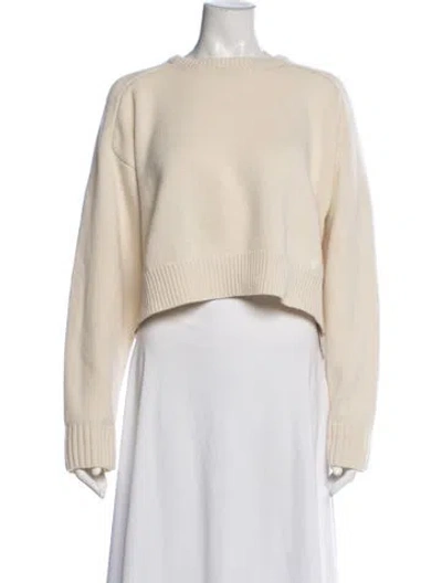 Pre-owned Loulou Studio Merino Wool Crew Neck Sweater In Neutral