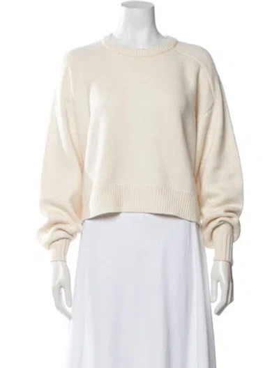 Pre-owned Loulou Studio Merino Wool Crew Neck Sweater In Neutrals