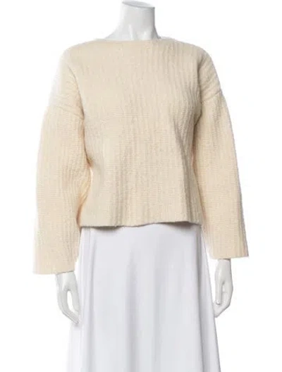 Pre-owned Loulou Studio Merino Wool Crew Neck Sweater In Neutrals