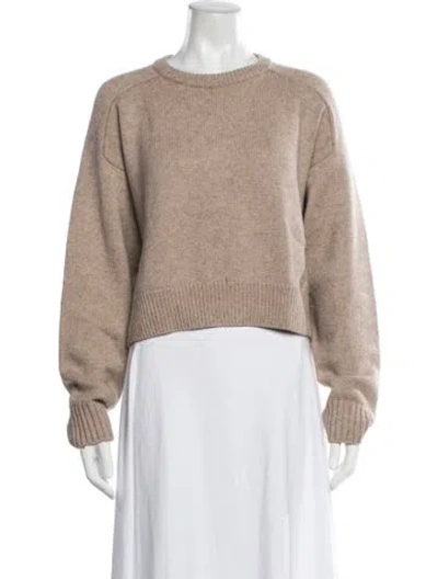 Pre-owned Loulou Studio Merino Wool Crew Neck Sweater In Neutrals