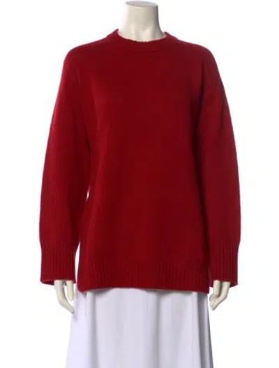 Pre-owned Loulou Studio Merino Wool Crew Neck Sweater In Red