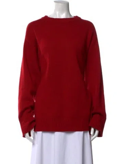 Pre-owned Loulou Studio Merino Wool Crew Neck Sweater In Red