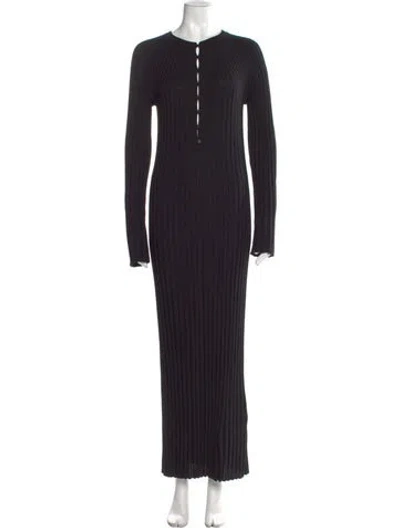 Pre-owned Loulou Studio Merino Wool Long Dress In Black