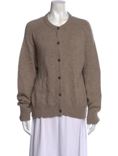 Pre-owned Loulou Studio Merino Wool Open Front Sweater In Brown