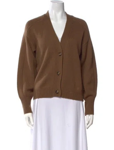 Pre-owned Loulou Studio Merino Wool V-neck Sweater In Neutral