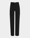 Loulou Studio Mid-rise Baggy Straight-leg Trousers In Black