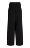 Loulou Studio Mid-rise Crepe Wide-leg Pants In Black
