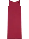 Loulou Studio Midi Dress With Draped Neckline In Red