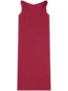 Loulou Studio Midi Dress With Draped Neckline In Red