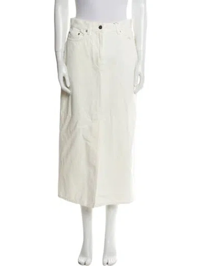 Pre-owned Loulou Studio Midi Length Skirt In White
